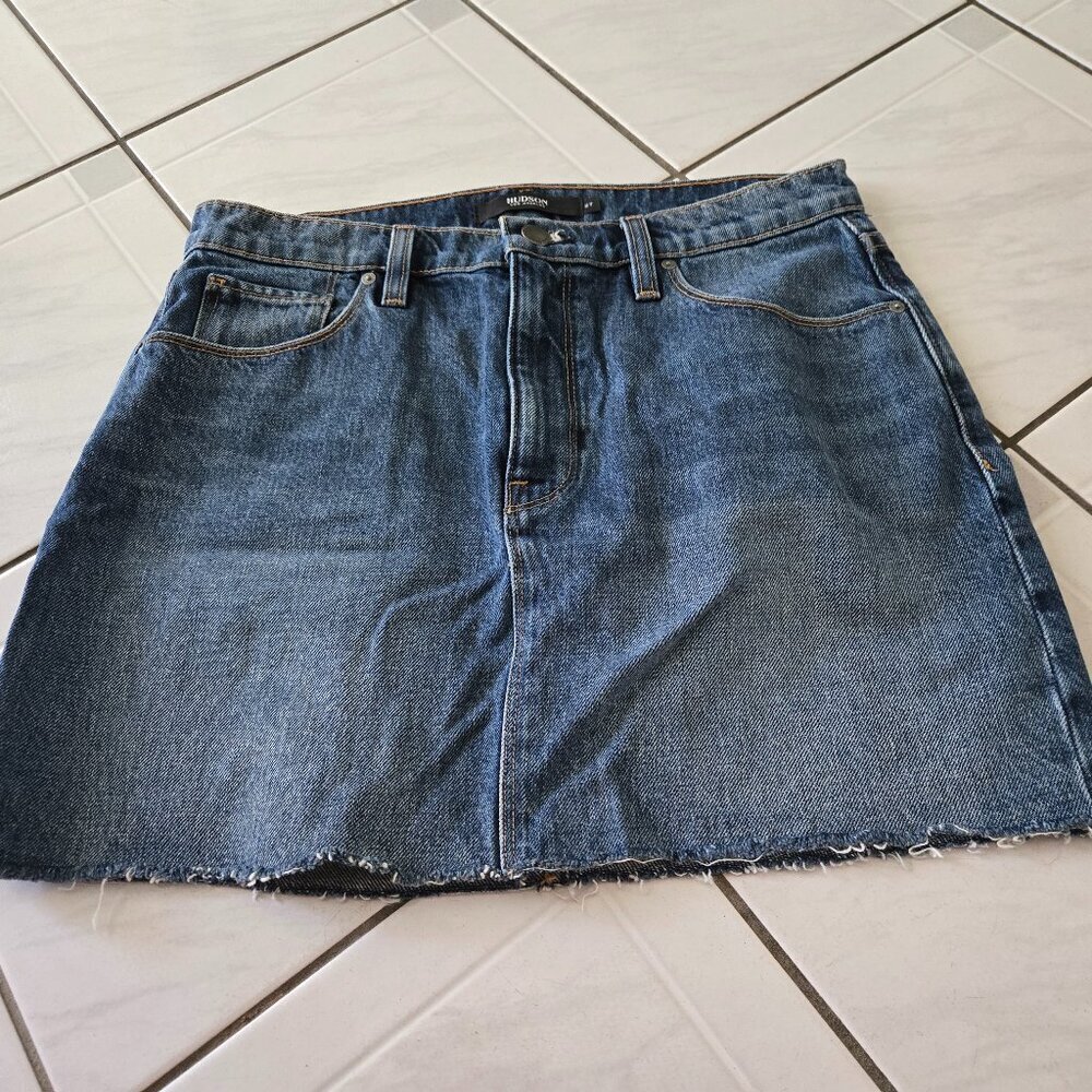 Hudson Viper Mini Denim Skirt Dark Wash 27